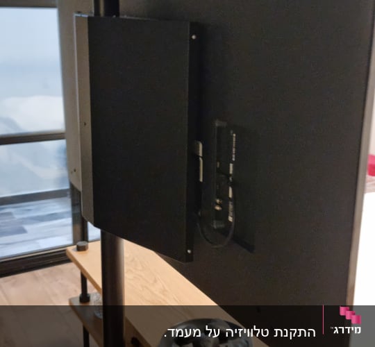 התקנת טלוויזיה על מעמד.